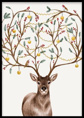 Decorated Deer Poster