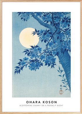 Ohara Koson - Blossoming Cherry on a Moonlit Night Poster