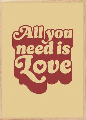 All You Need Is Love Retro Poster