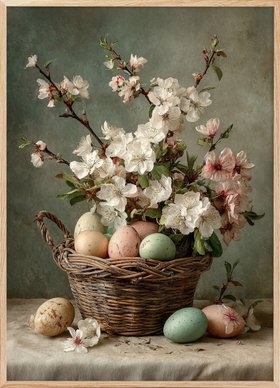 Olga Telnova - Cherry Blossom Easter Basket Poster