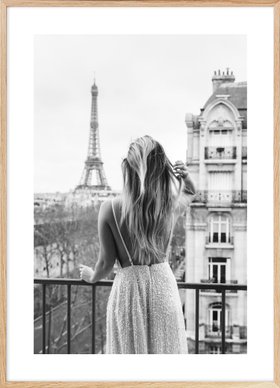 Balcony View in Paris Poster