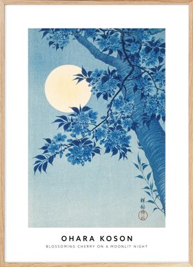 Ohara Koson - Blossoming Cherry on a Moonlit Night Poster