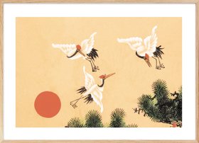 Flying Cranes Poster