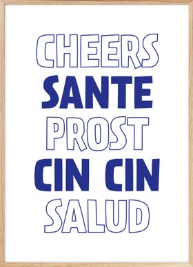 Cheers Cin Cin Blue Poster