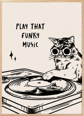 Tara Royle - Play That Funky Cat Poster