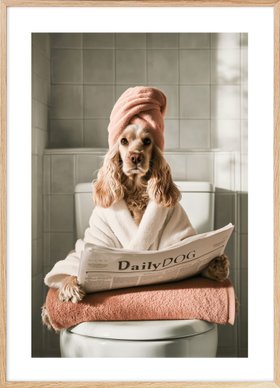 Cocker Spaniel On Toilet Poster