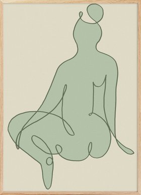 Green Serene Silhouette Poster