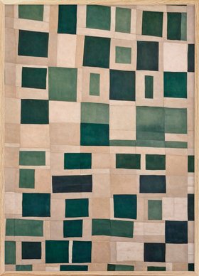 Olive Geometric Harmony Poster