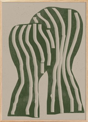 Green Abstract Stripes Poster