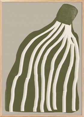 Olive Flowing Lines Poster