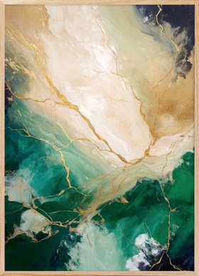 Teal Desert Oasis Poster