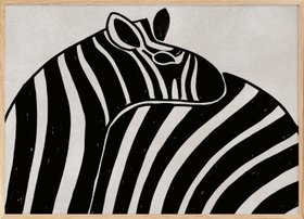 Black Zebra Embrace Poster