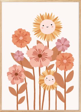 Happy Flowers Poster