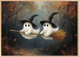 Olga Telnova - Ghostly Witches Poster