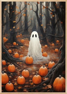 Olga Telnova - Ghostly Pumpkin Patch Poster