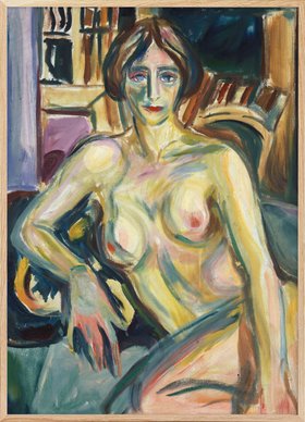 Edvard Munch - Nude, Sitting on the Couch Poster