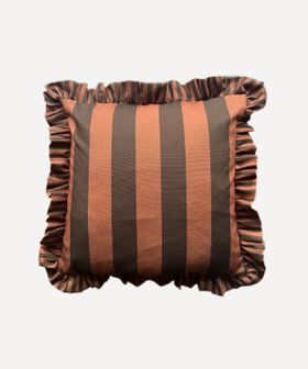 Colours Of Arley Cocoa & Umber Recycled Linen Look Cocktail Cushion £125