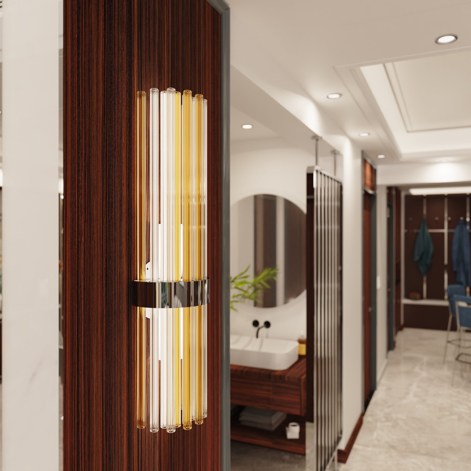 Crystal Amber Wall Lamp