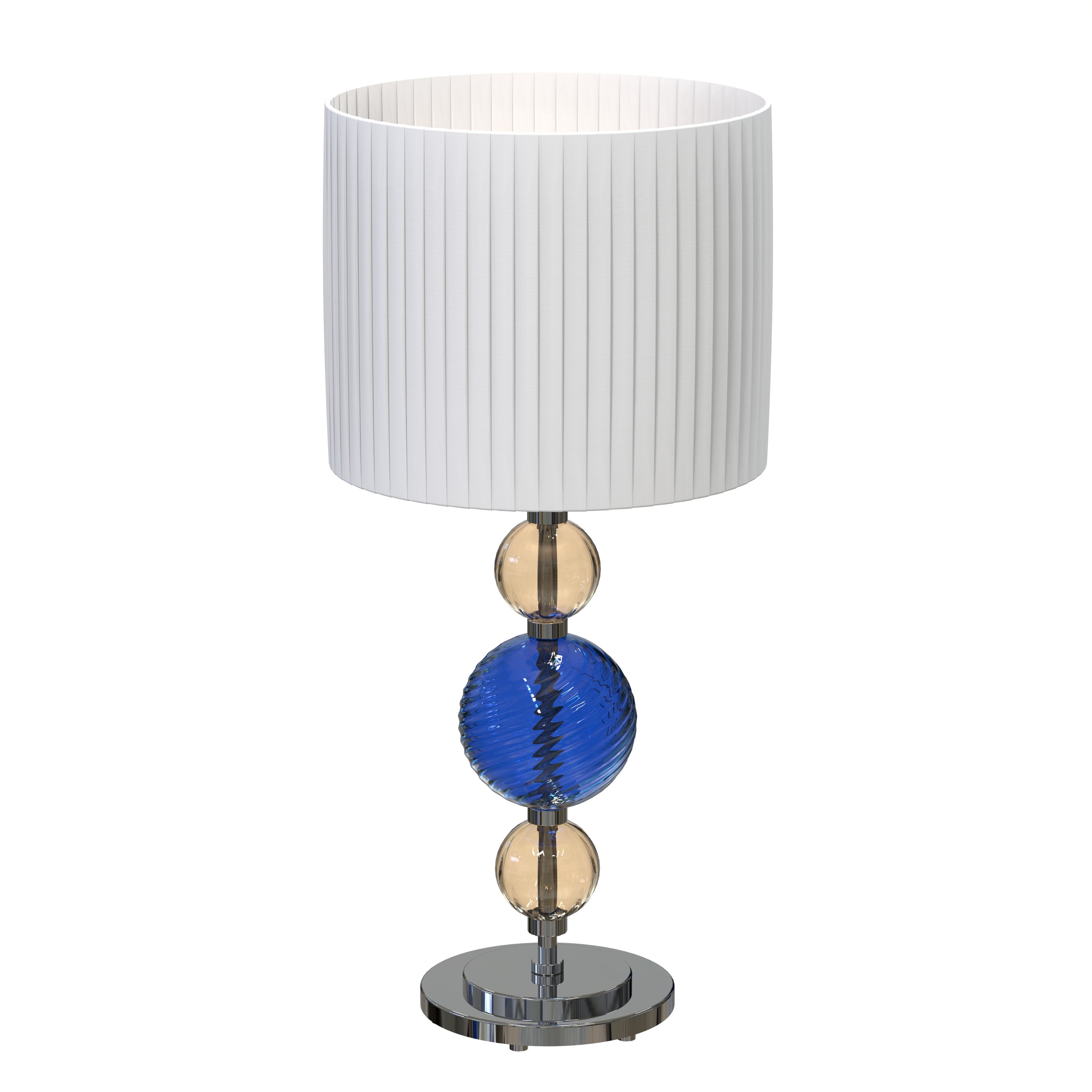 Blue Amber Blown Murano Glass Table Lamp