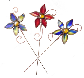 Plant Pot  Flowers Stained Glass