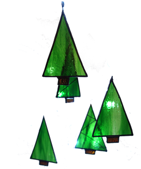 Minimalist Stained Glass Christmas Tree Decorations
