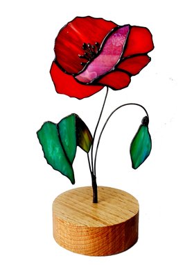 Glass Art Poppy Ornament