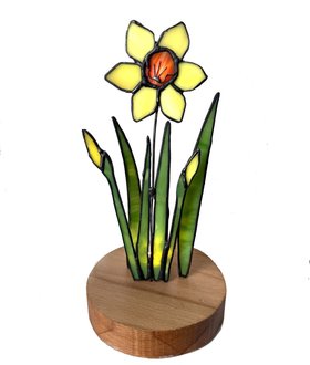 Stained Glass Daffodil Ornament Lamp