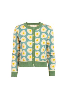 Vera - Teal Fried Egg Cardigan