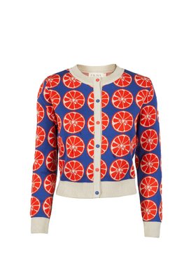 Vera Jacquard Cardigan - Blue Grapefruit