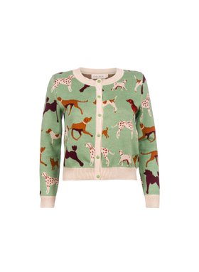Vera Jacquard Cardigan - Green Woof