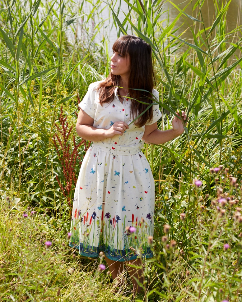 Louise Dress - Cotton-Linen Blend - Ivory Riverside