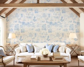 Room Shot: Days Like These, Wallpaper, Cornflower