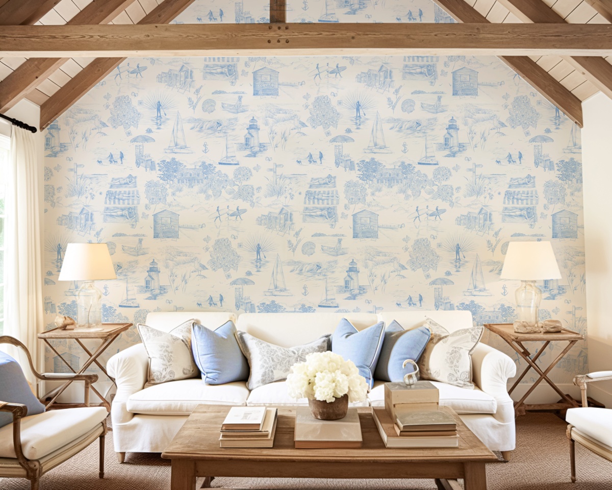 Room Shot: Days Like These, Wallpaper, Cornflower