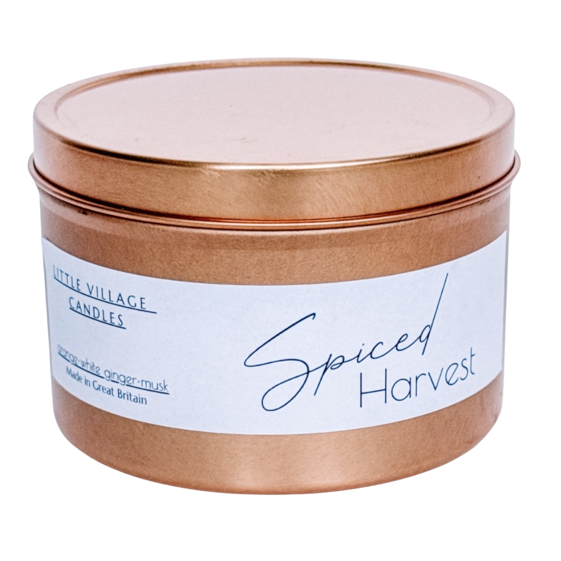 Spiced Harvest Rose Gold Tin - Autumn Fall Candle