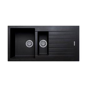Vellamo Horizon 1.5 Bowl Granite Composite Kitchen Sink & Waste - 1000 x 500mm Black