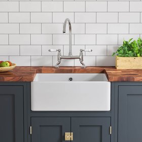 Butler & Rose Ceramic Fireclay Belfast / Butler Kitchen Sink - 595 x 450mm