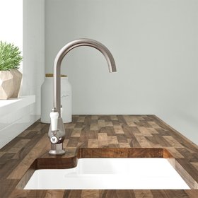 Butler & Rose Elizabeth Traditional Mono Kitchen Mixer - Brushed Nickel