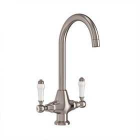Butler & Rose Elizabeth Traditional Mono Kitchen Mixer - Brushed Nickel