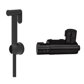 Core Round Douche Kit With Thermostatic Valve - Matt Black