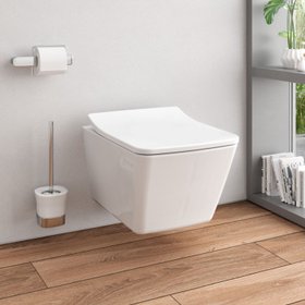 TOTO SP Rimless Wall Hung Square Toilet with Slimline Soft Close Seat