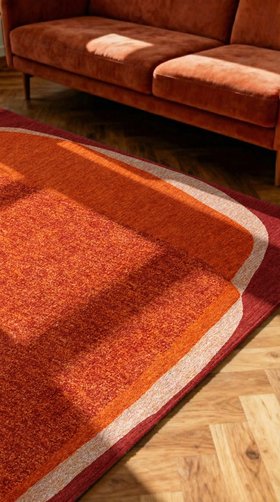 Orange statement rug from Louis De Poortere