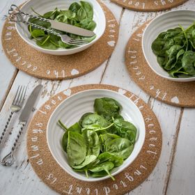 Set of 4 Cork Placemats with The Secret Ingredient is Always Love