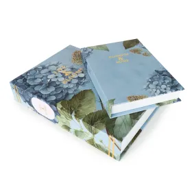 Set of 2 Hydrangea Faux Storage Boxes