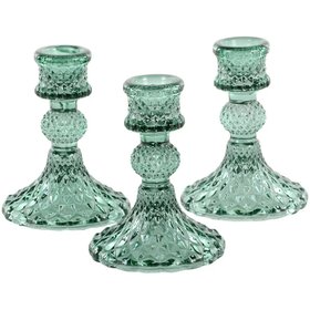 Glass Harlequin Candlesticks In 4 Colours