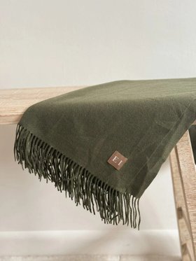 Bella Olive Green Cashmere Throw