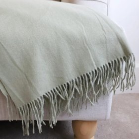 Bella Sage Cashmere Throw