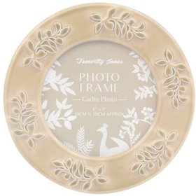 Ornate Leaf Decoration Round Photo Frame