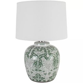 Olive Botanical Lamp With White Shade