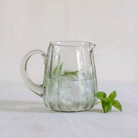 Small Ribbed Glass Jug