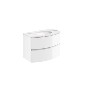 Crosswater Svelte White Gloss Wall-Hung Vanity Unit & Basin (3 Sizes)